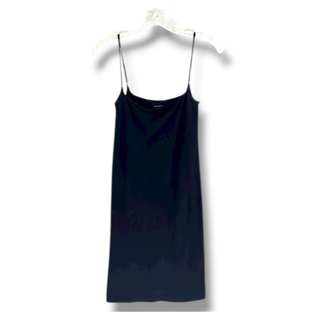 By Anthropologie Seamless Bodycon Knit Black Mini Dress Size S/M - Picture 2 of 10